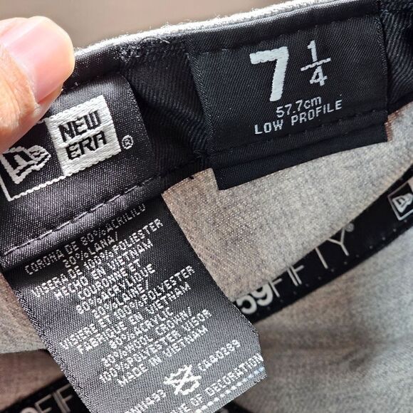 New Era Houston Rockets Hat Low Crown Grey Red Fitted 7 1/4 NBA Cap 59Fifty - Picture 12 of 13